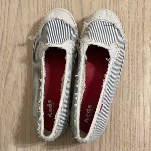 Keds Blue and White Stripe Shoes